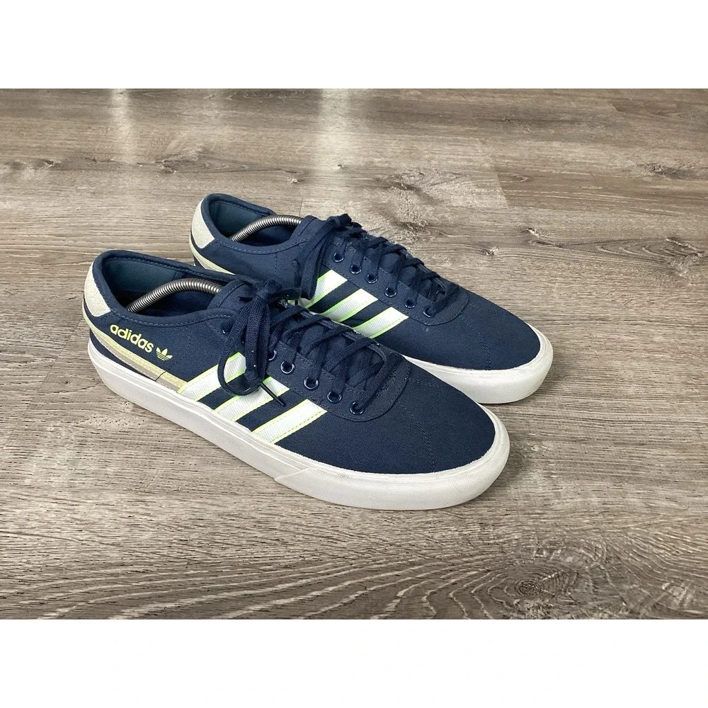 Adidas Delpala Navy/Neon-Green/White Mens Size 13 Shoes Sneakers FY7494